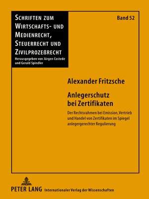 cover image of Anlegerschutz bei Zertifikaten